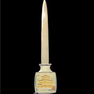 Vintage Letter Opener with Tape Measure Pagoda Scene